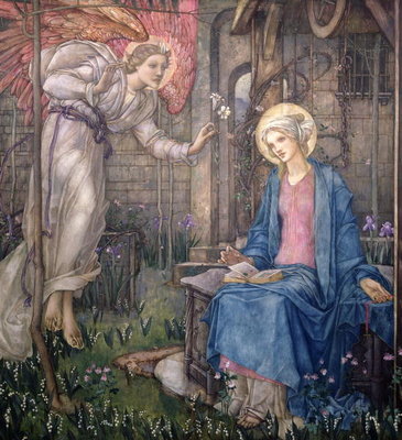 The Annunciation (oil) by Edward Reginald Frampton - print