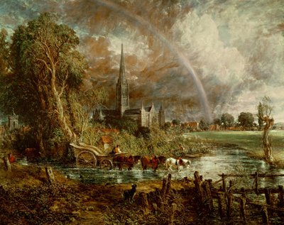 Salisbury Cathedral From the Meadows, 1831 (oil on canvas) (see 188984-188985 for details) by John Constable - print