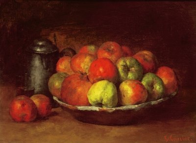Still Life with Apples and a Pomegranate, 1871-72 (oil on canvas) by Gustave Courbet - print