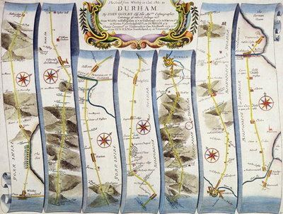 Road from Whitby to Durham, from John Ogilby's 'Britannia', published London, 1675 by John Ogilby - print