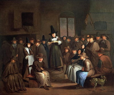 Fine Art Print of A Quakers Meeting by Egbert van the Elder Heemskerk