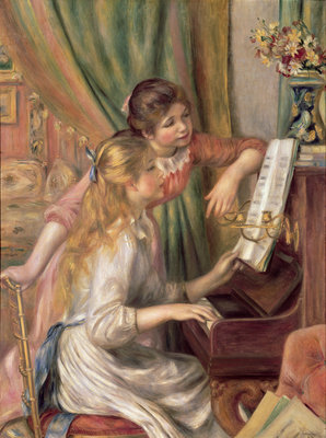 Young Girls at the Piano, 1892 (oil on canvas) by Pierre Auguste Renoir - print