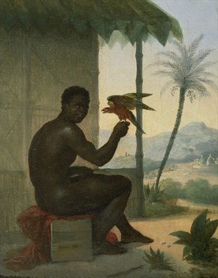Brazilian negro with Tropical Bird by Nicolas Antoine Taunay - print