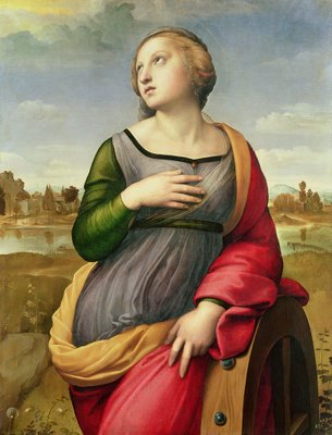 St. Catherine of Alexandria, 1507-8 (oil on panel) by Raphael - print