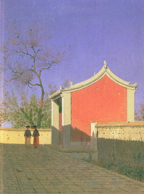Meeting House of the Solones, Ak-Kent, 1869-70 (oil on canvas) by Vasili Vasilievich Vereshchagin - print