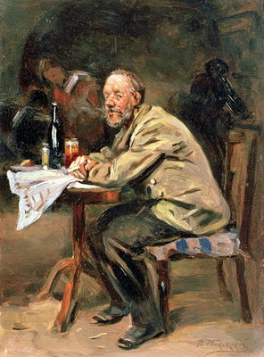 At the Bottle (oil on canvas) by Vladimir Egorovic Makovsky - print