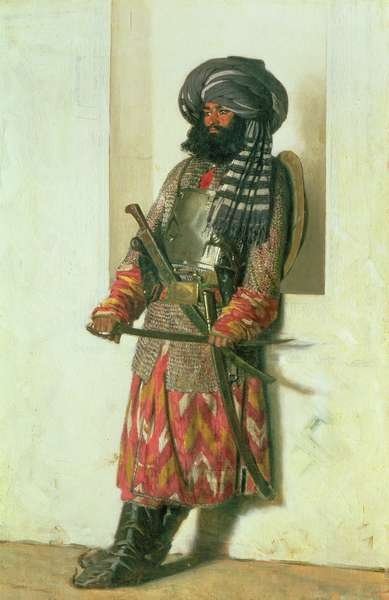 Afghan, 1870 (oil on canvas) by Piotr Petrovitch Weretshchagin - print