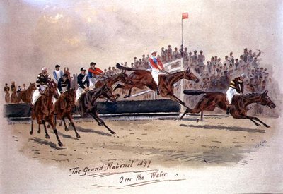 The Grand National, Over the Water, 1899 by William Verner Longe - print