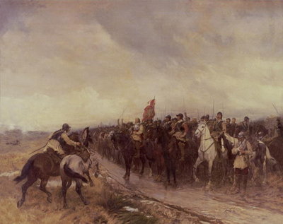 Cromwell at Dunbar, 1650 (oil on canvas) by Andrew Carrick Gow - print