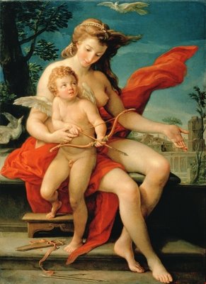 Venus and Cupid, 1785 (oil on canvas) by Pompeo Girolamo Batoni - print