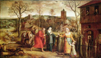 The Holy Family Turned Away from the Inn, 16th century by Jan Massys or Metsys - print