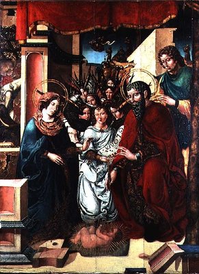 The Adoration of the Angels, 16th century by Master of Sigena - print