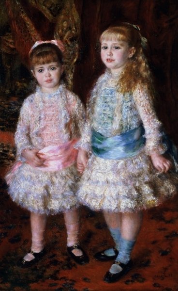 Pink and Blue or, The Cahen d'Anvers Girls, 1881 (oil on canvas) by Pierre Auguste Renoir - print