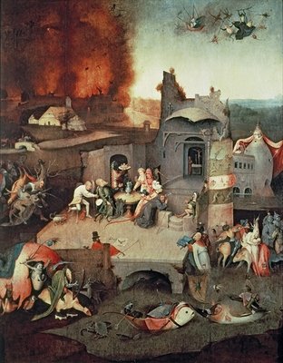 Temptation of Saint Anthony, c.1500 (oil on panel) by Hieronymus Bosch - print