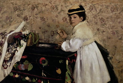 Portrait of Hortense Valpincon as a Child, 1869 (oil on canvas) by Edgar Degas - print
