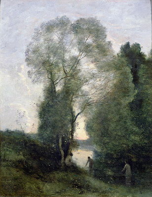 Les Baigneuses by Jean Baptiste Camille Corot - print