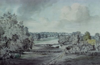 The Valley of the Stour, with Langham church in the distance (w/c on paper) by John Constable - print