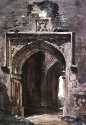East Bergholt Church: South Archway of the Ruined Tower, 1806 (w/c on paper) by John Constable - print
