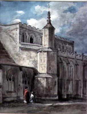 Part of the Exterior of East Bergholt Church: The North Side, c. 1801-05 (pencil and watercolour) by John Constable - print