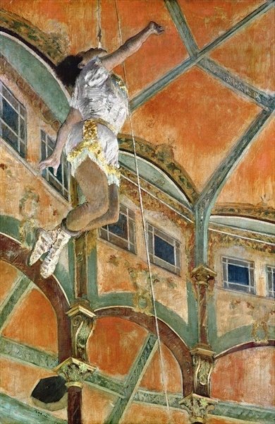 Miss La la at the Cirque Fernando, 1879 (oil on canvas) by Edgar Degas - print