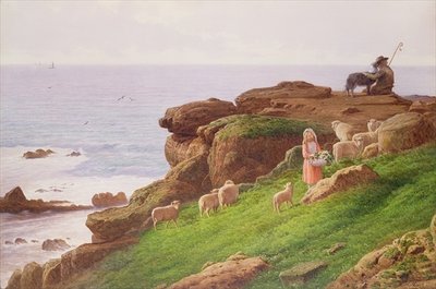 The Pet Lamb by J. Hardwicke Lewis - print
