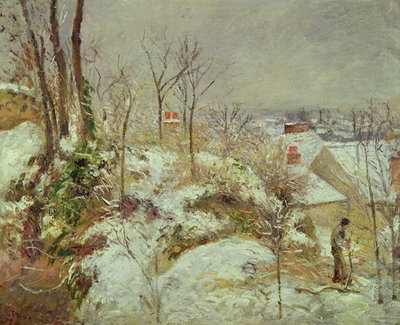 Snow Scene by Camille Pissarro - print
