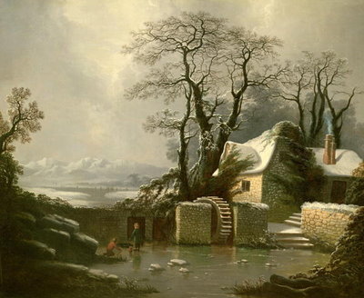 Fine Art Print of The Frozen Mill Race by George, of Chichester Smith
