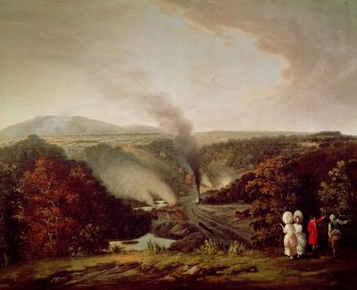 Afternoon view of Coalbrookdale, 1777 (oil on canvas) by William Williams - print