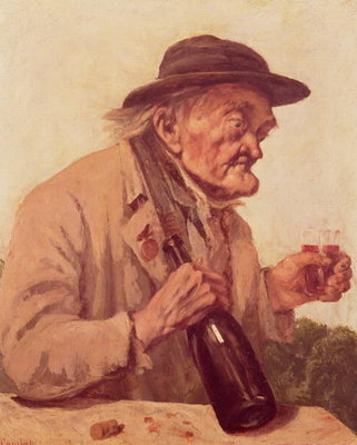 Old Man with a glass of wine by Gustave Courbet - print