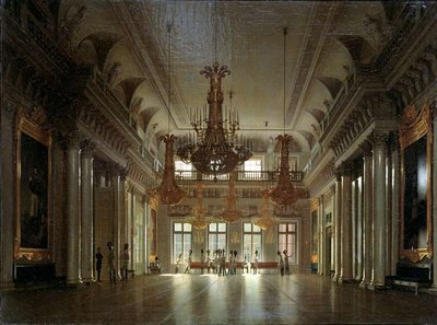 The Hall of the Field Marshal in the Winter Palace (oil on canvas) by Sergey Konstantinovich Zaryanko - print