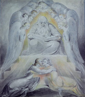 Mercy and Truth are met together, Righteousness and Peace have kissed each other by William Blake - print