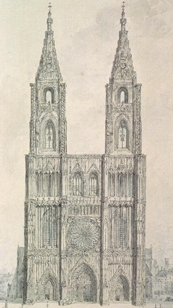 West Front of Strasbourg Cathedral by John Carter - print
