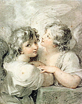 Two angels, 18th century (drawing) by Giovanni Battista Cipriani - print