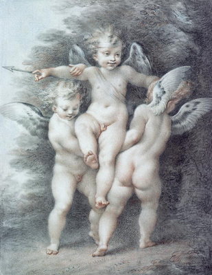 Three Cupids (w/c) by Giovanni Battista Cipriani - print