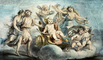 The Triumph of Cupid (w/c) by Giovanni Battista Cipriani - print