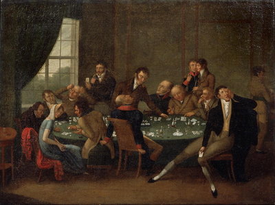 Fine Art Print of The Gambling House by Russian School