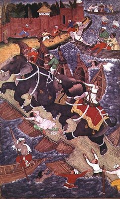 Abu'l Fazi, from the 'Akbarnama', Mughal, 1561, (illustrated text) by Japanese School - print