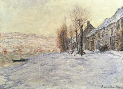 Lavacourt under Snow, c.1878-81 (oil on canvas) by Claude Monet - print