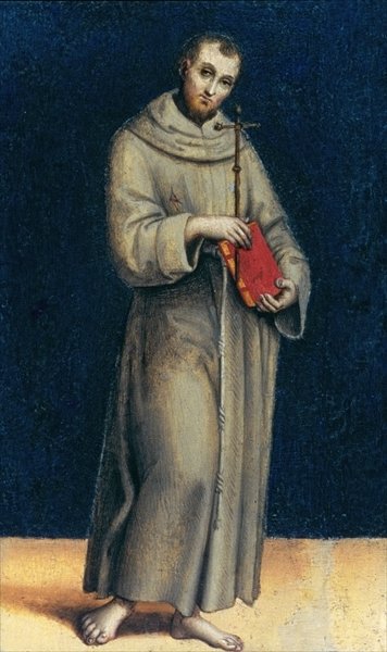 Figure of a Franciscan Monk (fresco) by Italian School - print