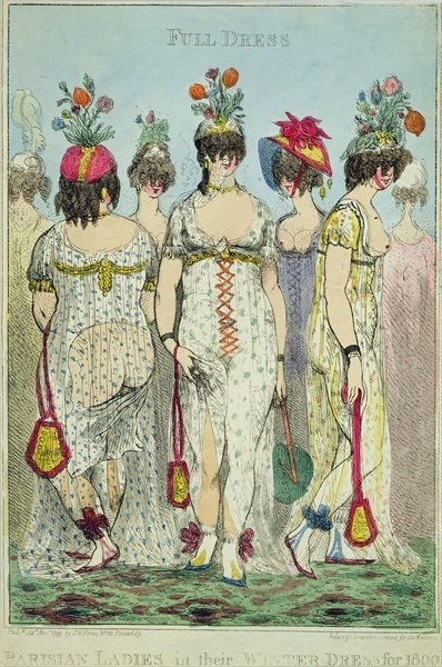 Fine Art Print of Parisian Ladies in Winter Dresses for 1800, 1799 by James Gillray