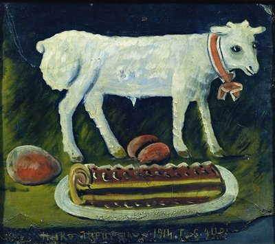 Fine Art Print of A paschal lamb, 1914 by Niko Pirosmani