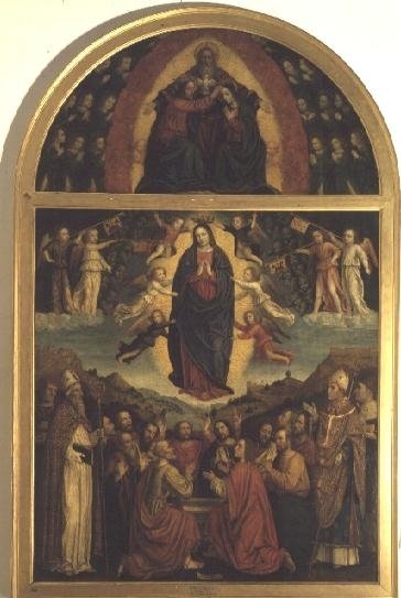 The Assumption of the Virgin (oil on panel) by Bernadino Bergognone - print