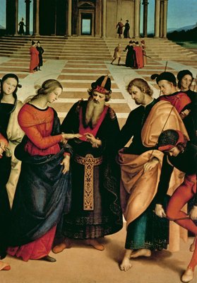 The Marriage of the Virgin, 1504 (oil on panel) by Raphael - print