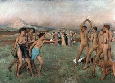 Young Spartans Exercising, c.1860 (oil on canvas) by Edgar Degas - print