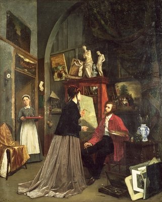 The Artist's Studio (signed A.T. '68) by Anonymous - print