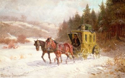 The Post Coach in the Snow by Fritz van der Venne - print