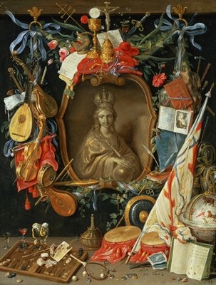 Ecclesia Surrounded by Symbols of Vanity (on copper) by Jan van, the Elder Kessel - print