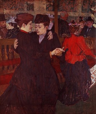 At the Moulin Rouge: The Two Waltzers, 1892 (board) by Henri de Toulouse-Lautrec - print