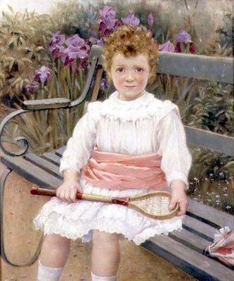 Girl with a Badminton Racket by Charles William Bartlett - print