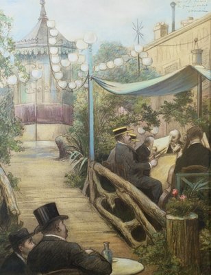 L'Aperitif Concert, Rue Dorsel by Charles Maurin - print